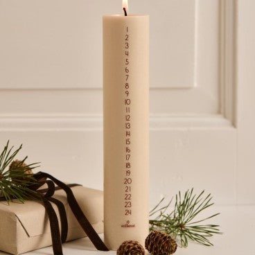 Kalenderlys 1-24 m/brune tall