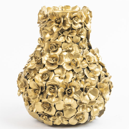 Vase Deco with flowers gold XL