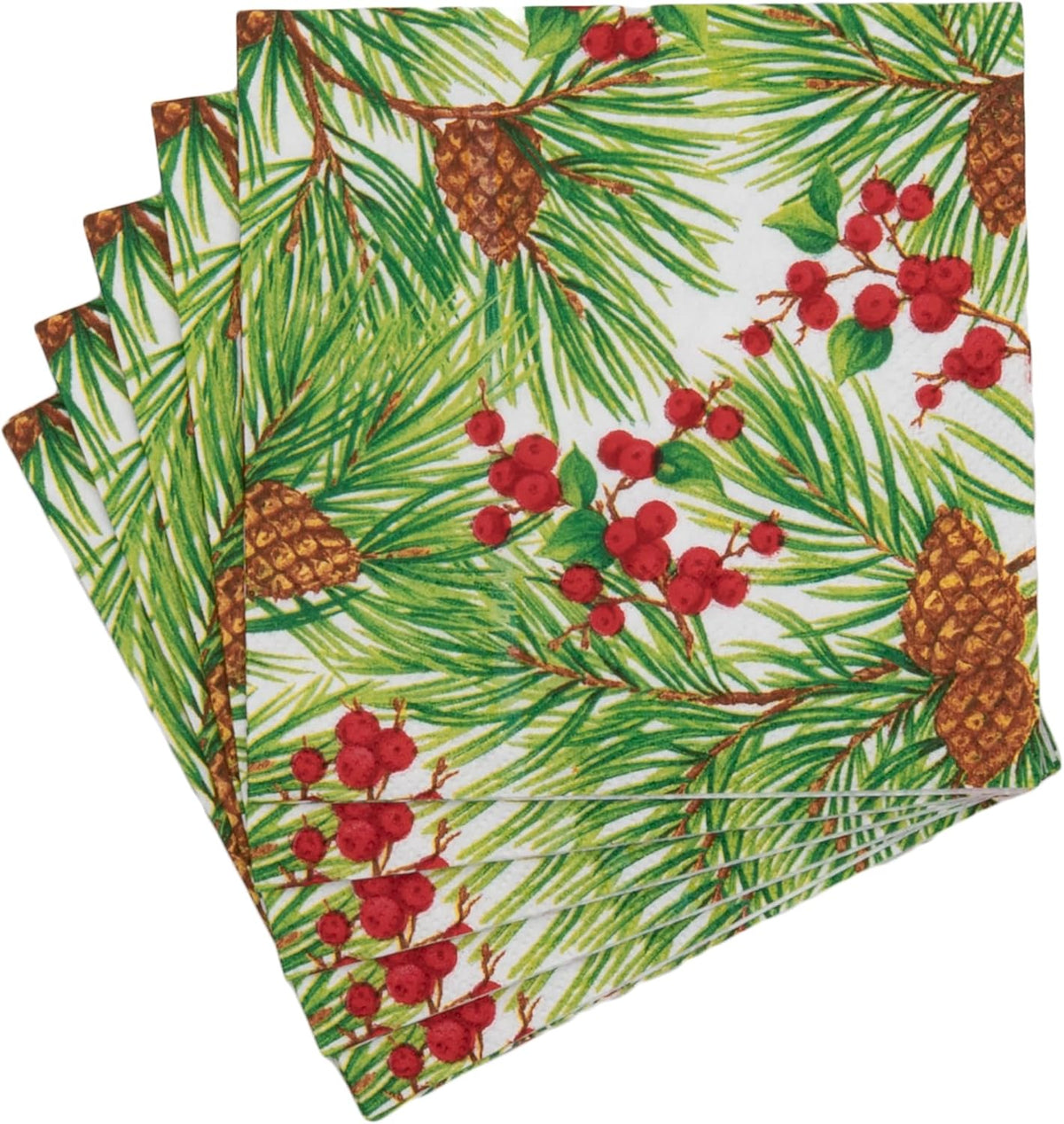 Napkin coffee Evergreen and Berries white