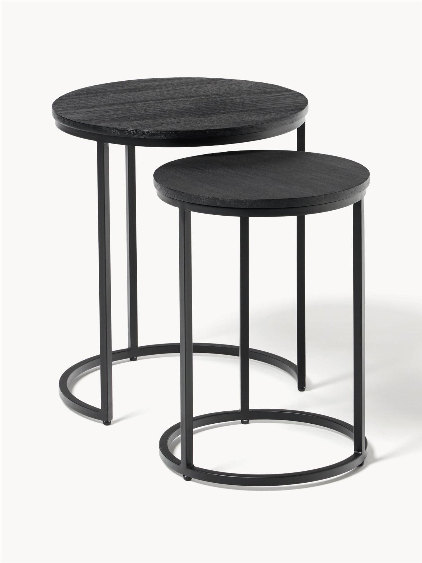 Round side table Black Pepper S/2