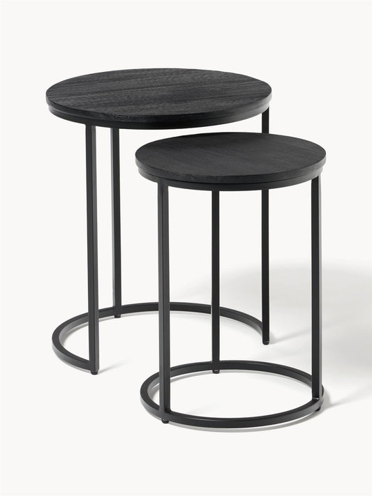 Round side table Black Pepper S/2