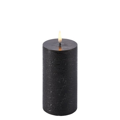 LED Pillar Candle Forest Black 7.8x15.2 cm