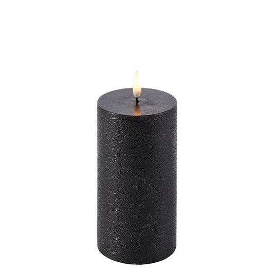 LED Pillar Candle Forest Black 7.8x15.2 cm