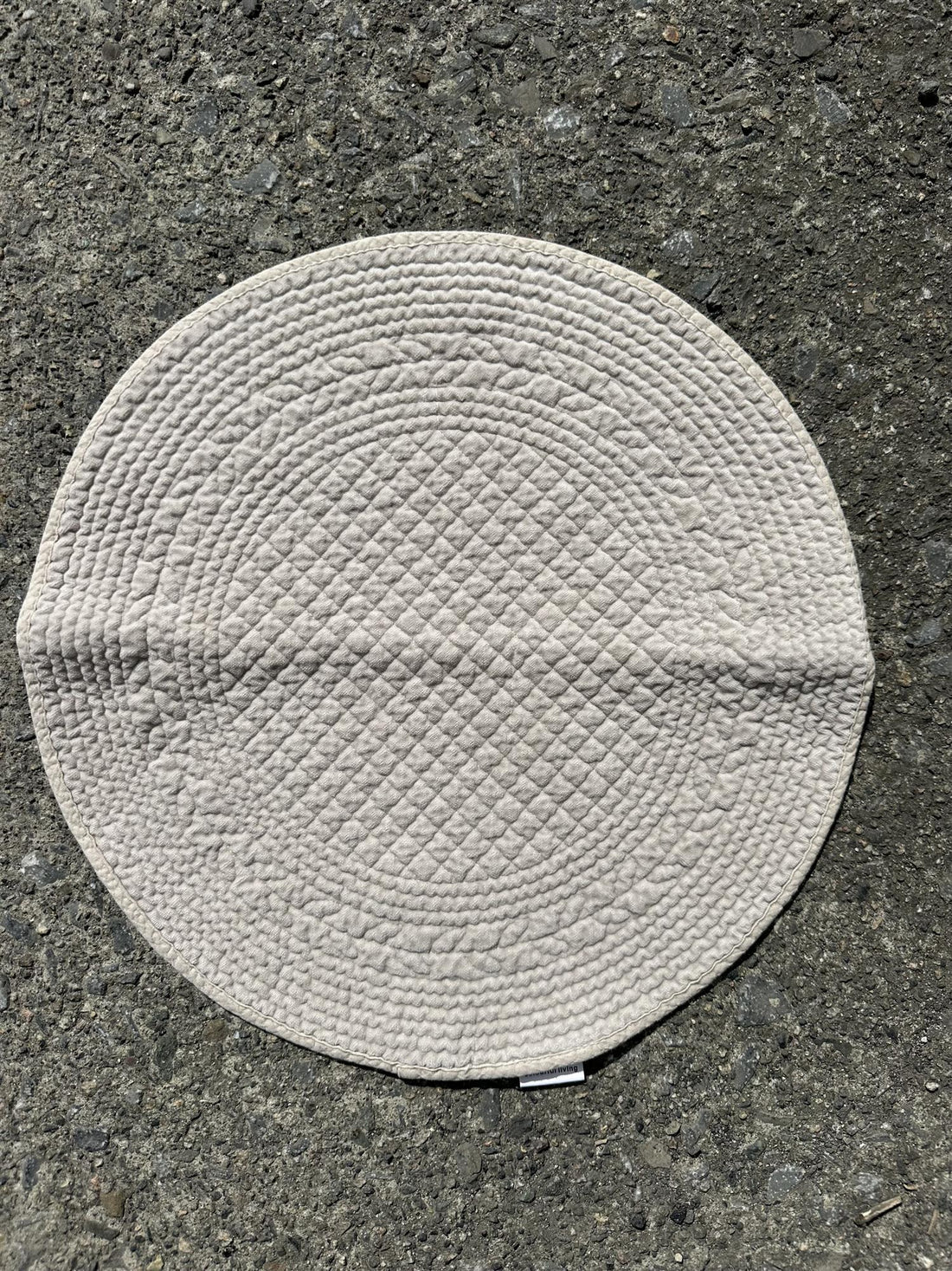 Placemat velvet round Grey Beige 40 cm