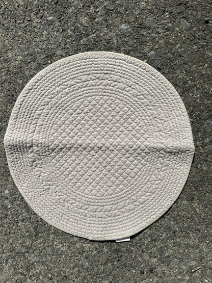Placemat velvet round Grey Beige 40 cm
