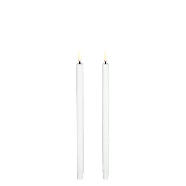 LED Mini taper candle Nordic White 1.3x25 cm Pk/2
