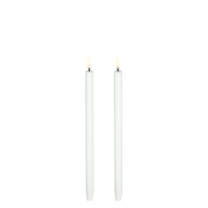 LED Mini taper candle Nordic White 1.3x25 cm Pk/2