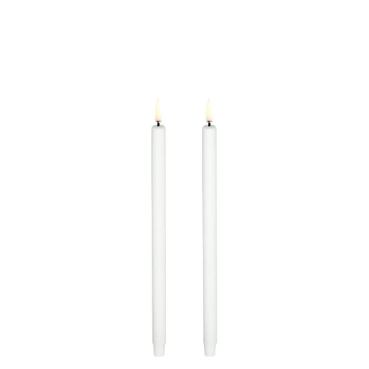 LED Mini taper candle Nordic White 1.3x25 cm Pk/2