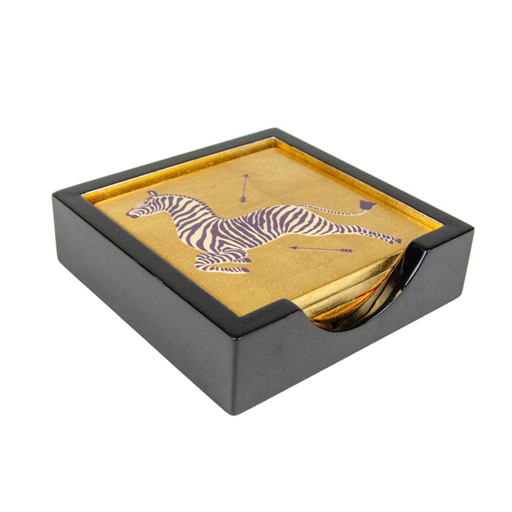 Coaster Zebras Gold 4 stk
