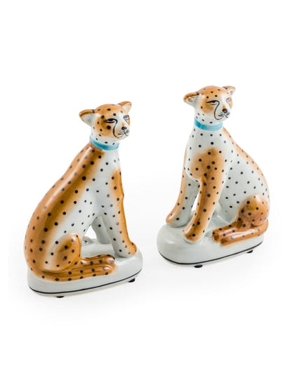 Dekor Leopard sittende S/2