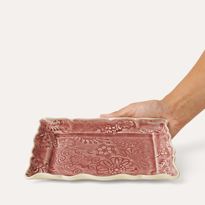 Asjett 19x13 cm Old Rose