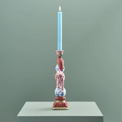 Elefant lysestake rosa 30 cm