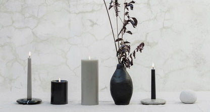 LED kronelys Plain Black 25 cm 2 stk