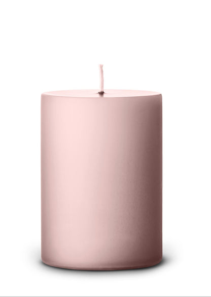 38 Rose Quartz Pillar Candles 7x10 cm