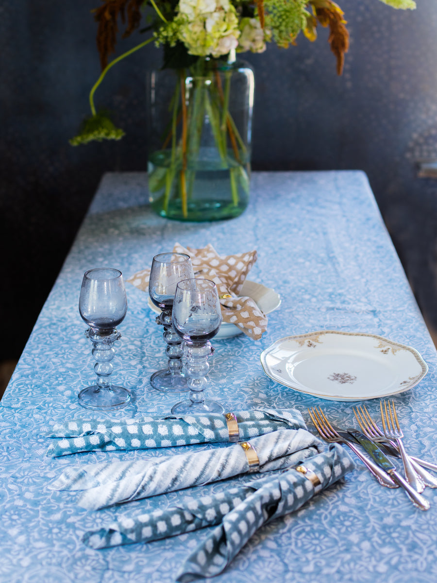 Tablecloth Margherita Cashmere Blue 150x350 cm
