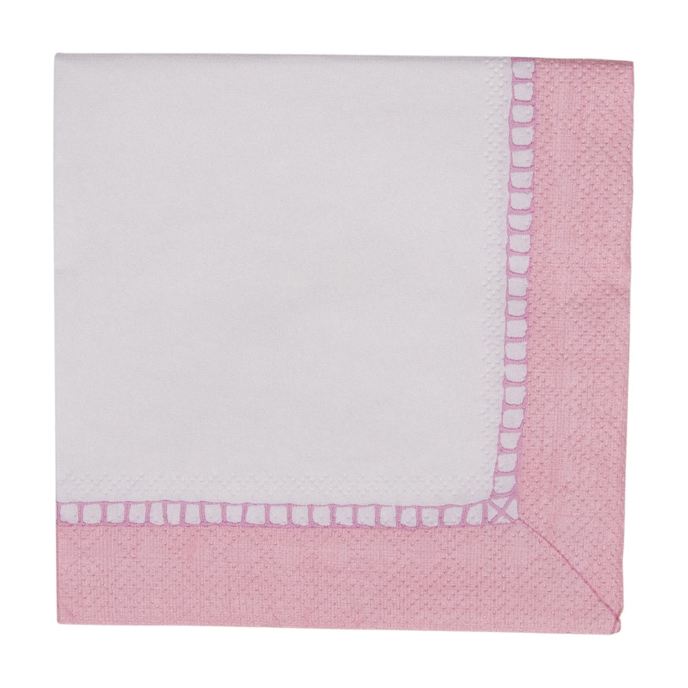 Napkin coffee linen border petal pink
