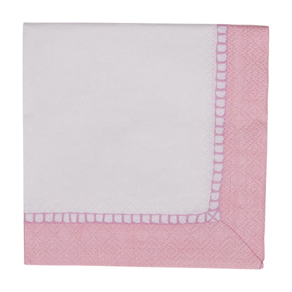 Napkin coffee linen border petal pink