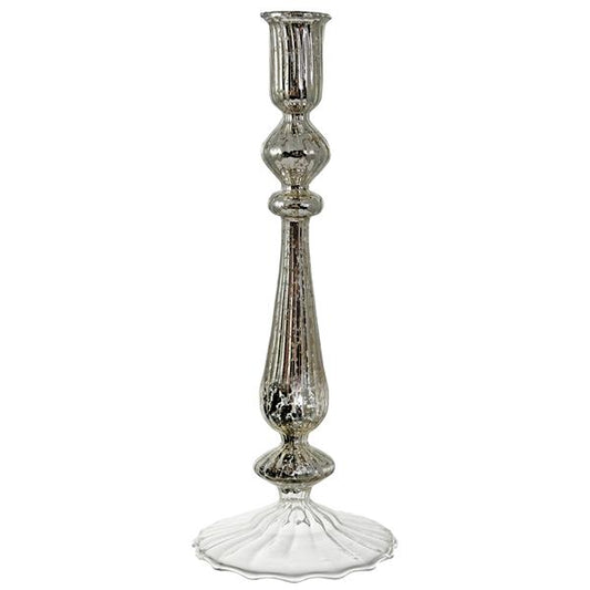 Candle holder antique silver 25.5 cm