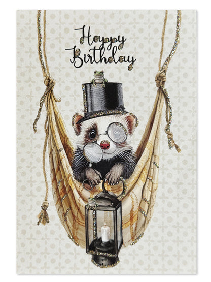 Glitter card Happy Birthday Mouse