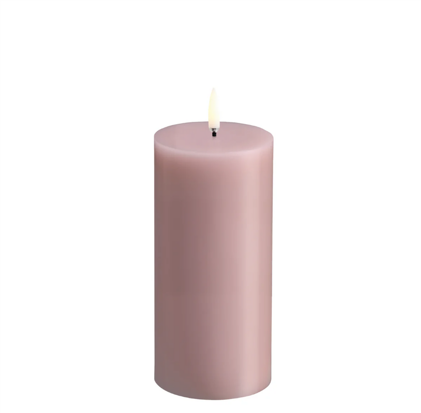 LED pillar candle Rose Powder 7.8x15.2 cm
