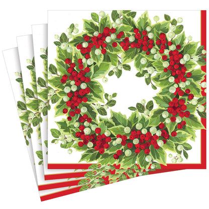 Serviett middag Holly and Berry Wreath