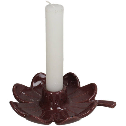 Candlestick four-leaf clover burgundy 14 cm