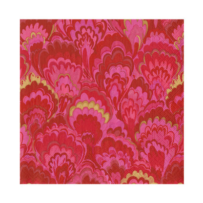 Serviett lunch Marbled Ceramica Red & Fuchsia