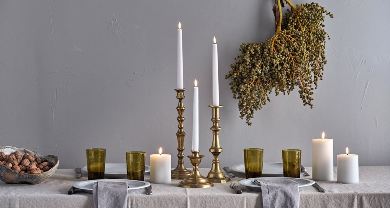 LED kronelys hvit 25 cm