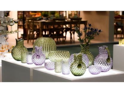 Hobnail Karaffel 2L Olive green w/lilac
