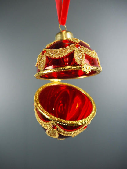 Juletrepynt egg rød 8,5 cm