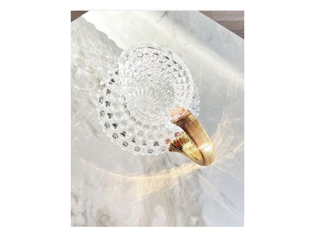 Hobnail Carafe 2L Clear w/gold handle