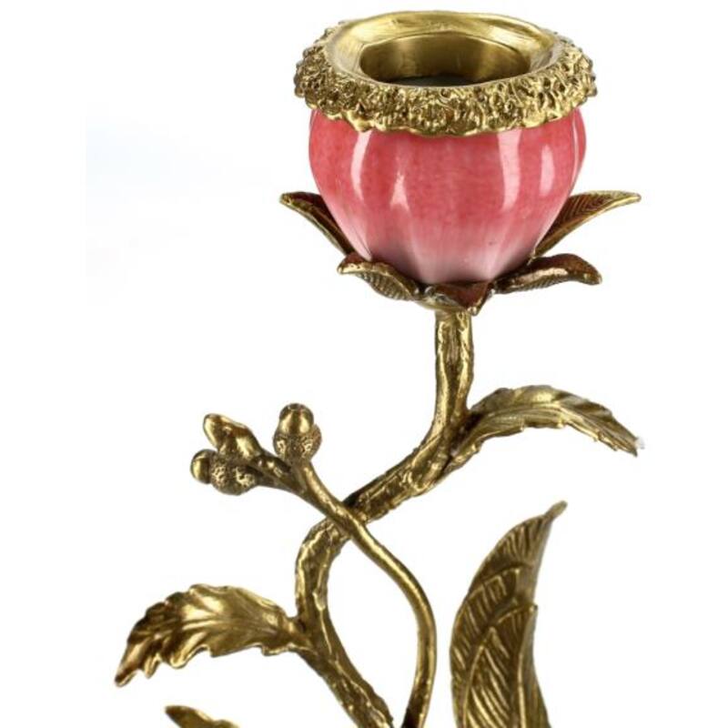 Cockatoo candlestick pink 42 cm