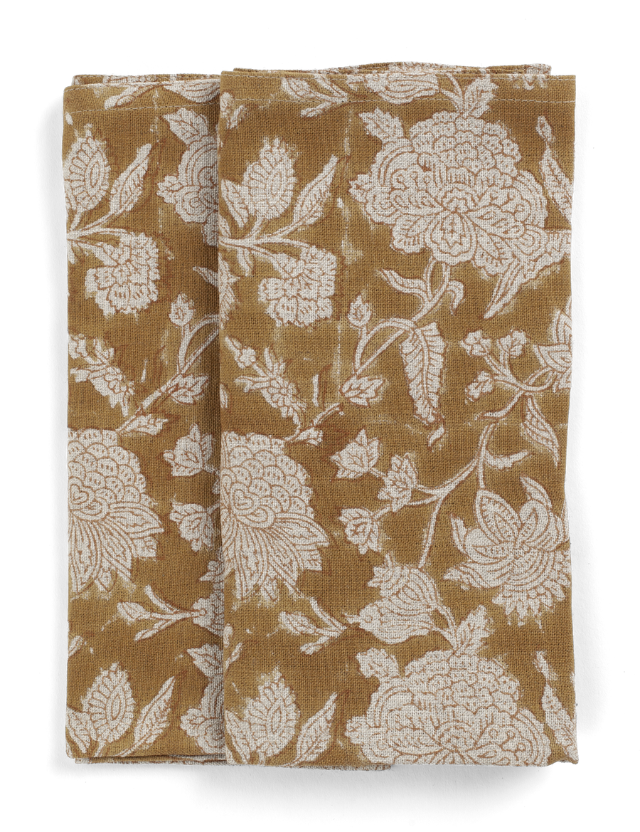 Napkin Indian Rose Ochre Set of 2