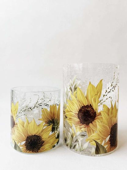 Sunflower tea light holder 10x14 cm