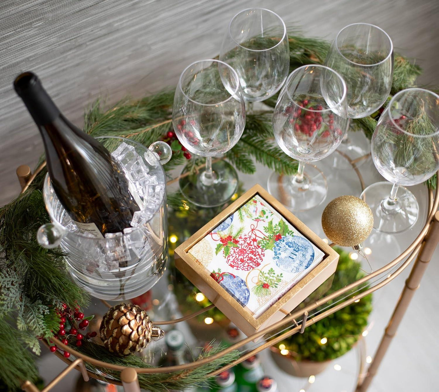 Serviettholder gull kaffe