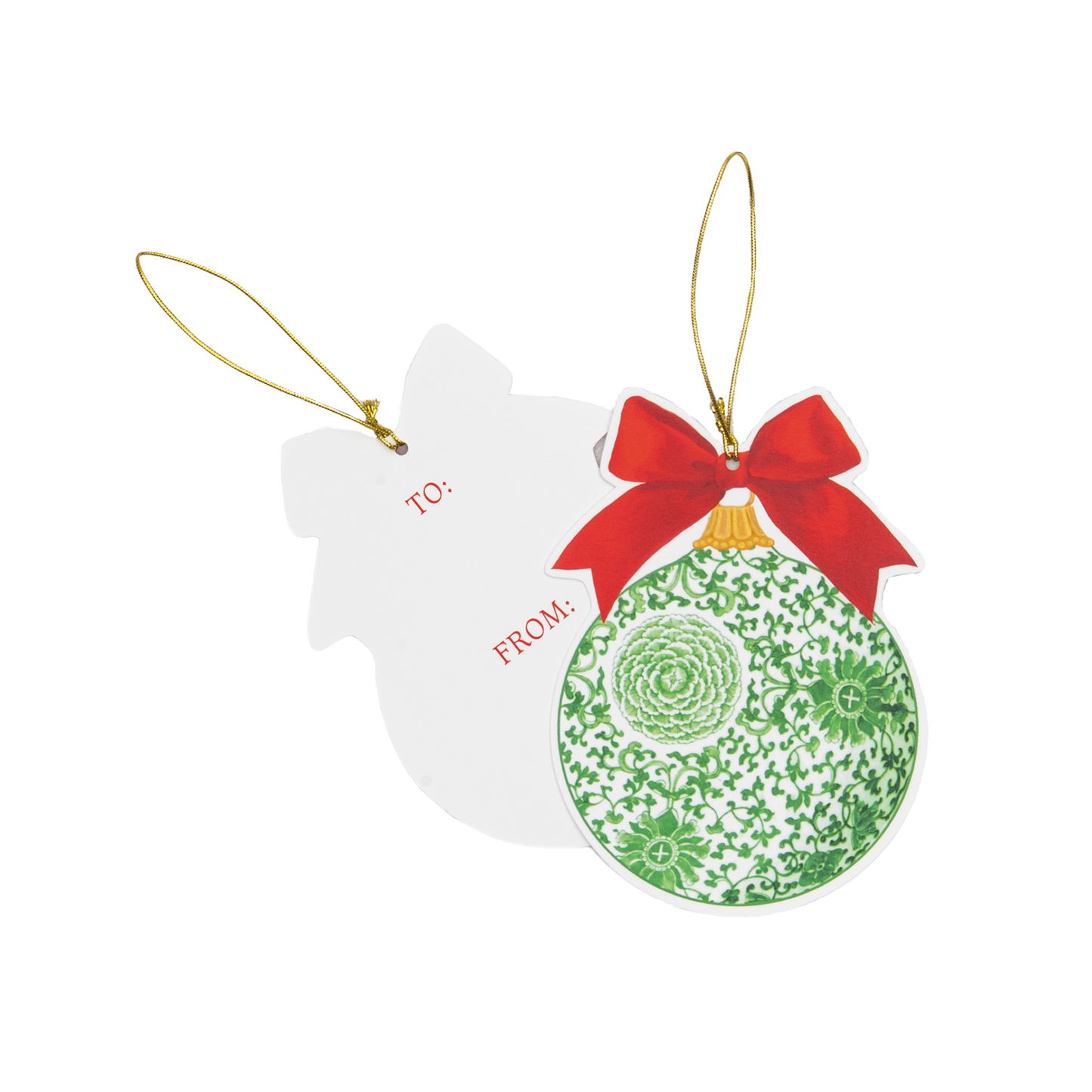 To/From tag Green Ceramic Ornament 4 pcs