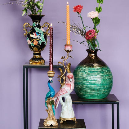 Cockatoo candlestick pink 42 cm