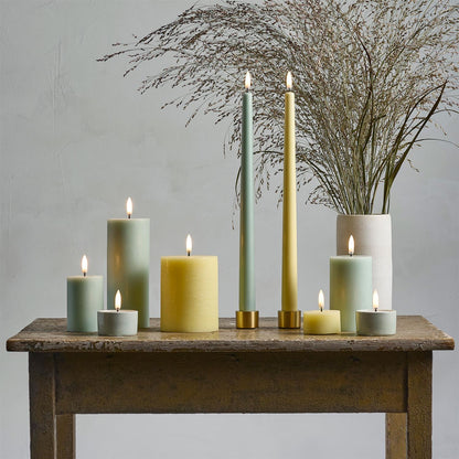 LED pillar candle Dusty Green 5.8x10.1 cm