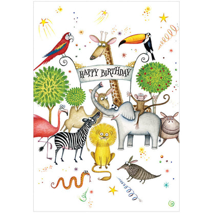 Card with envelope Animal kingdom birthday