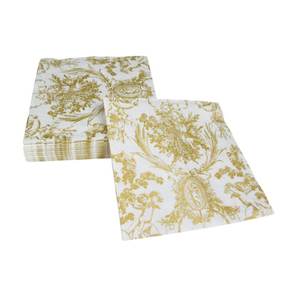 Serviett lunch romantic toile gold