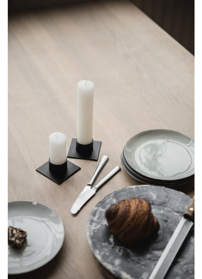 The square candlestick white 5 cm