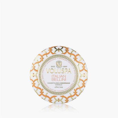 Italian Bellini Mini Tin Candle 25 Timer