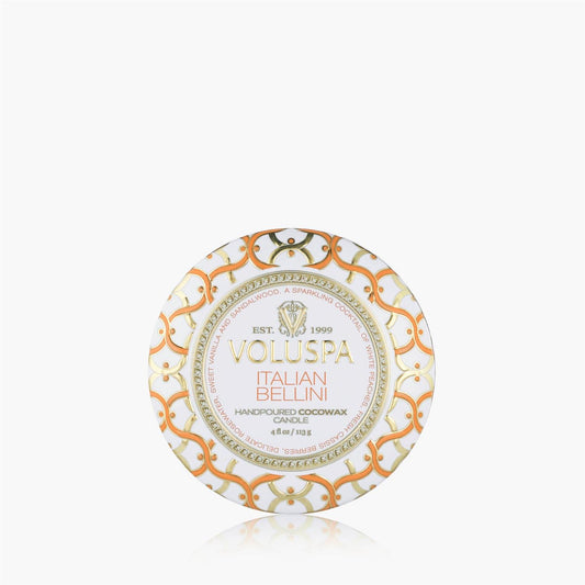 Italian Bellini Mini Tin Candle 25 Timer