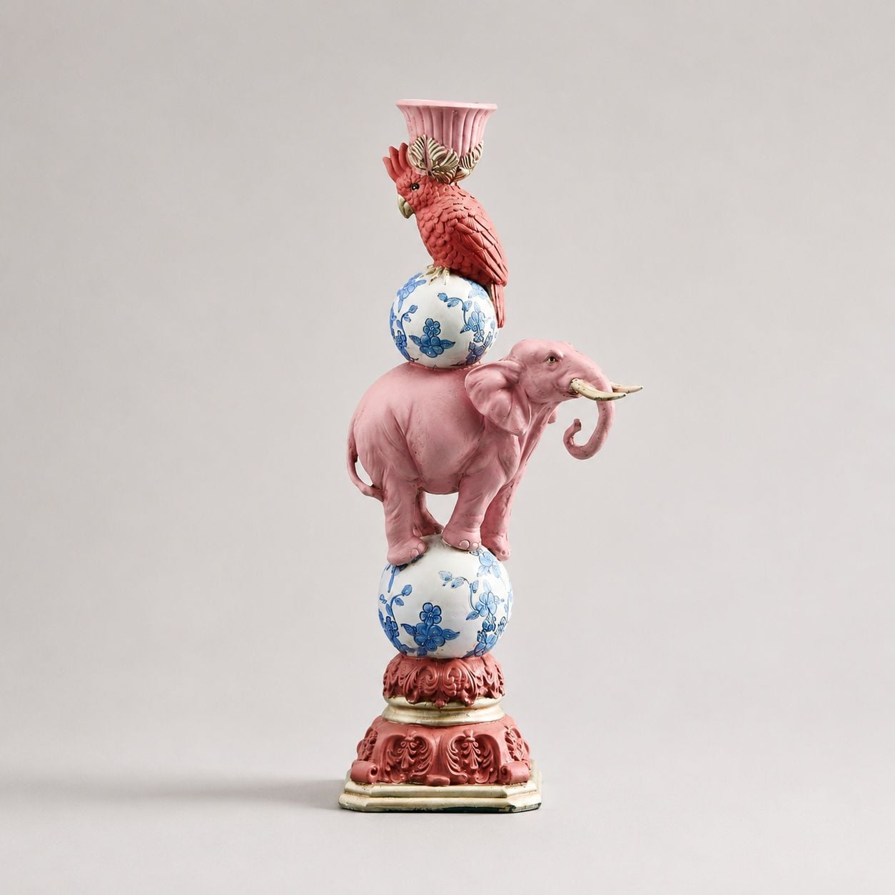 Elefant lysestake rosa 30 cm