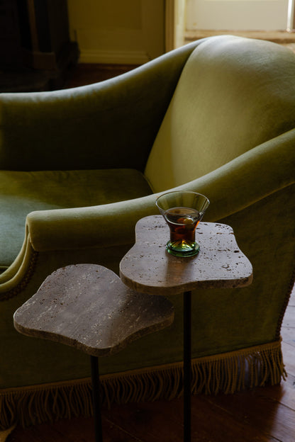 Milo titanium travertine bord S/2