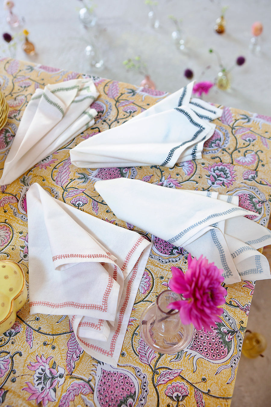 Tablecloth Pomegranate Yellow & Rose 150x350 cm