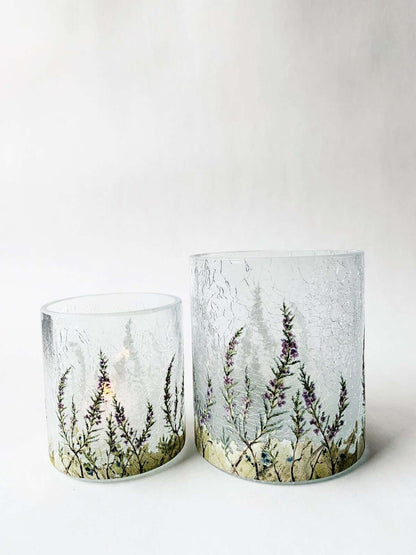 Lysglass frostet lyng 11,5x13 cm