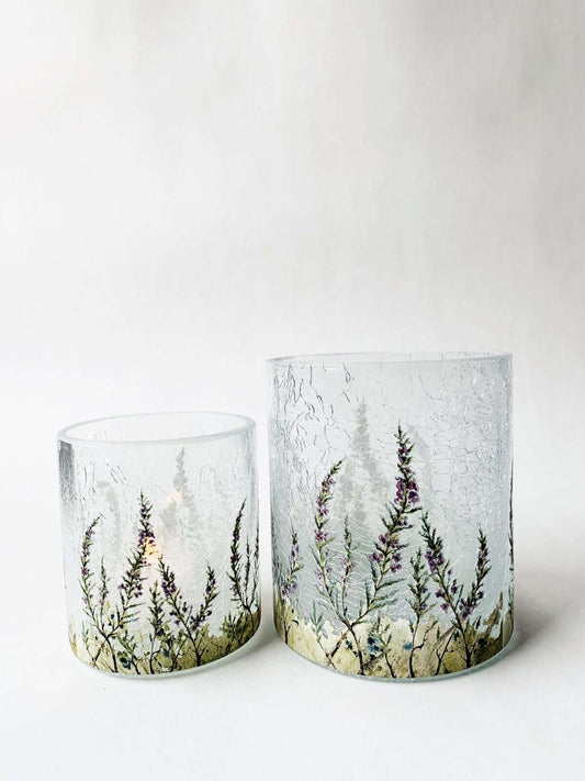 Lysglass frostet lyng 11,5x13 cm