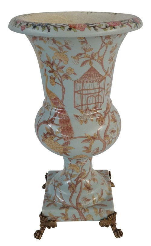 Vase Chinoiserie påfugl 32 cm