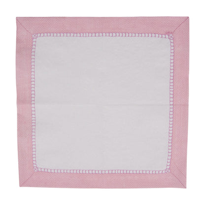 Napkin coffee linen border petal pink